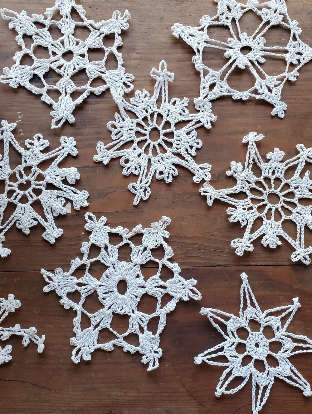 Full Set -Vintage Lace Crochret Snowflake Ornaments, Grandmacore Christmas Decor